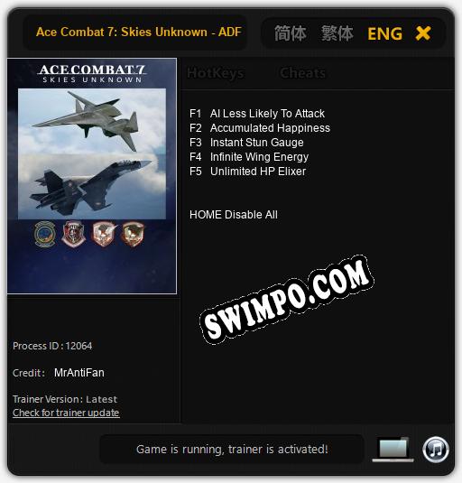 Ace Combat 7: Skies Unknown - ADF-01 Falken: ТРЕЙНЕР И ЧИТЫ (V1.0.12)