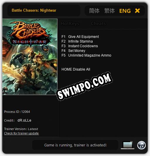 Battle Chasers: Nightwar: Трейнер +5 [v1.8]