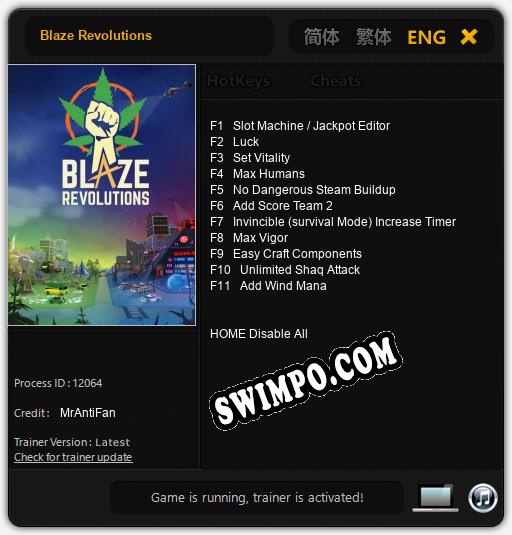Трейнер для Blaze Revolutions [v1.0.7]