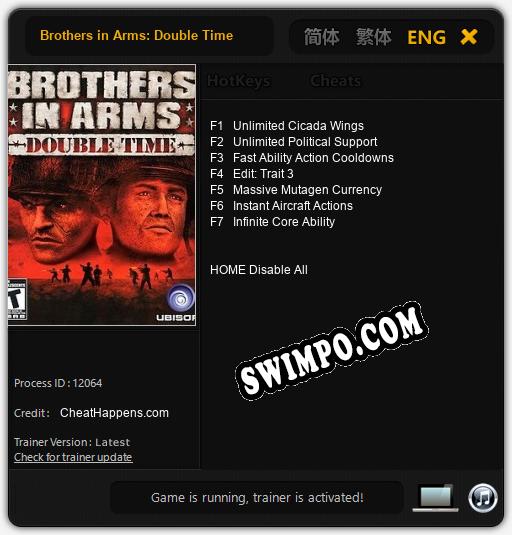 Brothers in Arms: Double Time: Читы, Трейнер +7 [CheatHappens.com]