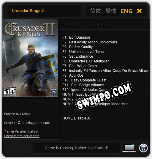 Crusader Kings 2: ТРЕЙНЕР И ЧИТЫ (V1.0.65)