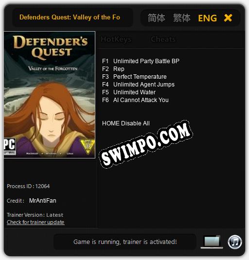 Defenders Quest: Valley of the Forgotten: Трейнер +6 [v1.6]