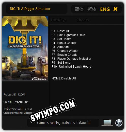 DIG IT: A Digger Simulator: Читы, Трейнер +10 [MrAntiFan]