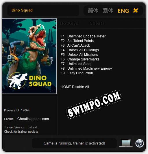 Dino Squad: Читы, Трейнер +9 [CheatHappens.com]
