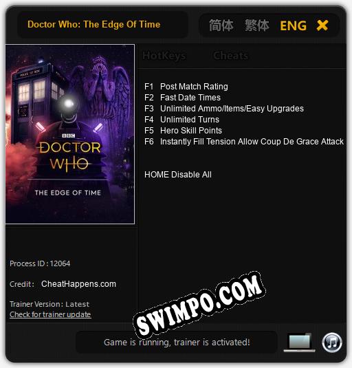 Doctor Who: The Edge Of Time: ТРЕЙНЕР И ЧИТЫ (V1.0.3)