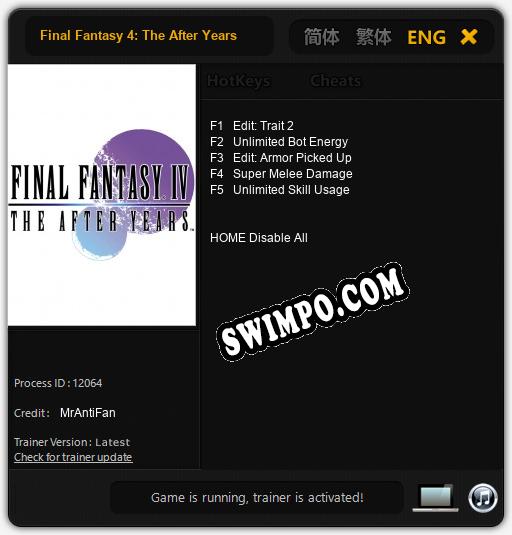 Final Fantasy 4: The After Years: Трейнер +5 [v1.2]