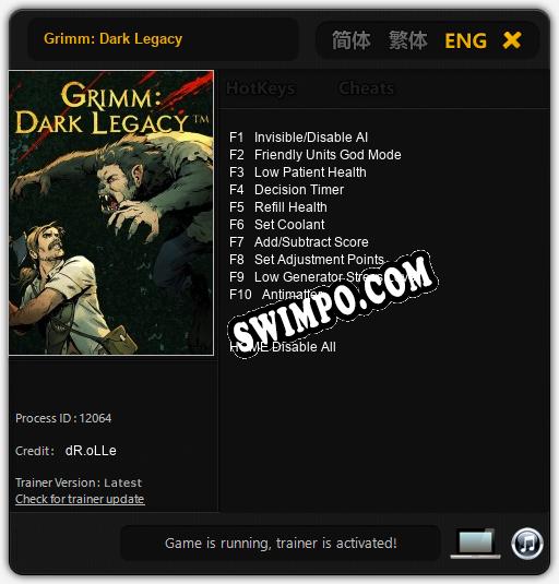 Grimm: Dark Legacy: Трейнер +10 [v1.5]