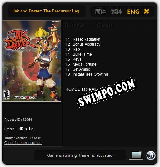 Трейнер для Jak and Daxter: The Precursor Legacy [v1.0.5]