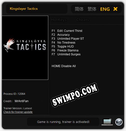Kingslayer Tactics: ТРЕЙНЕР И ЧИТЫ (V1.0.49)