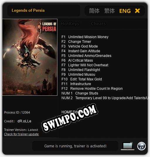 Legends of Persia: Трейнер +14 [v1.3]