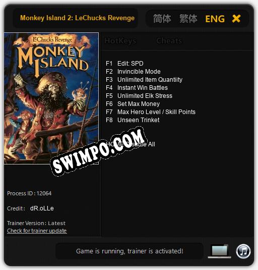 Трейнер для Monkey Island 2: LeChucks Revenge [v1.0.4]