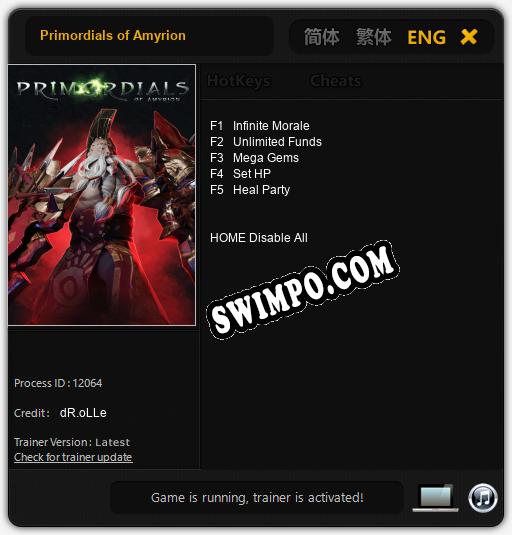 Primordials of Amyrion: Трейнер +5 [v1.6]