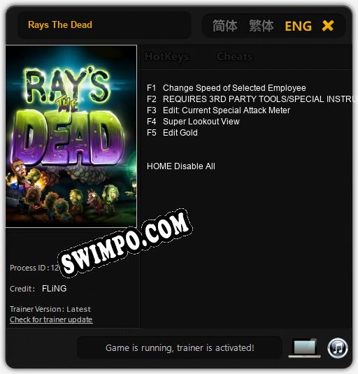 Трейнер для Rays The Dead [v1.0.1]