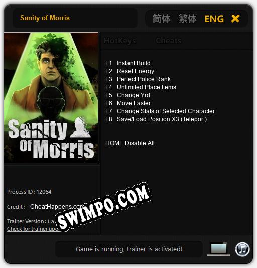 Трейнер для Sanity of Morris [v1.0.1]