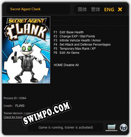 Secret Agent Clank: Трейнер +6 [v1.5]