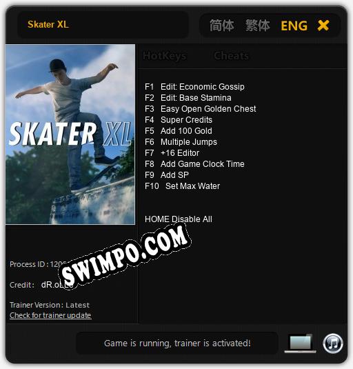 Skater XL: Читы, Трейнер +10 [dR.oLLe]