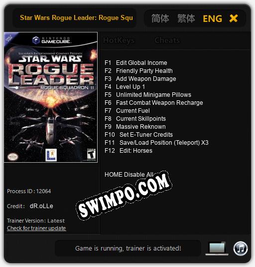 Star Wars Rogue Leader: Rogue Squadron 2: ТРЕЙНЕР И ЧИТЫ (V1.0.72)