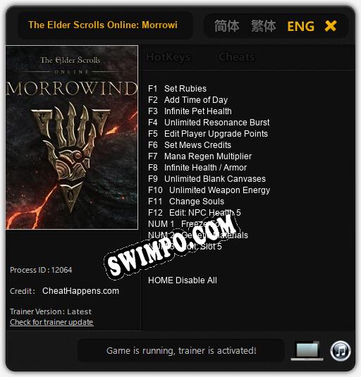 The Elder Scrolls Online: Morrowind: ТРЕЙНЕР И ЧИТЫ (V1.0.45)