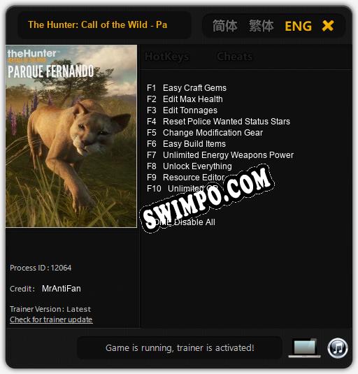The Hunter: Call of the Wild - Parque Fernando: Читы, Трейнер +10 [MrAntiFan]