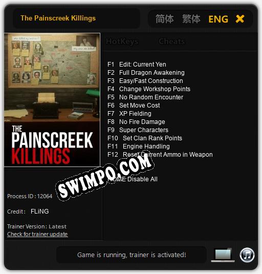 Трейнер для The Painscreek Killings [v1.0.5]