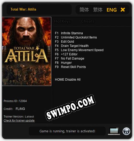 Total War: Attila: ТРЕЙНЕР И ЧИТЫ (V1.0.46)