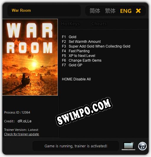 Трейнер для War Room [v1.0.4]