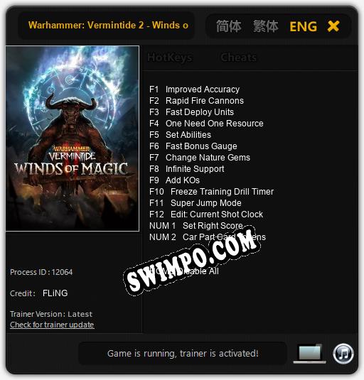 Warhammer: Vermintide 2 - Winds of Magic: ТРЕЙНЕР И ЧИТЫ (V1.0.4)