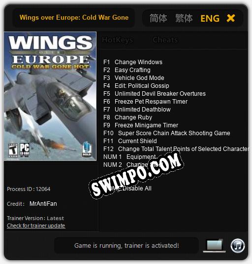 Wings over Europe: Cold War Gone Hot: Читы, Трейнер +14 [MrAntiFan]