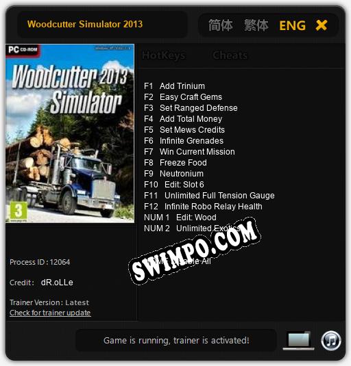 Woodcutter Simulator 2013: Читы, Трейнер +14 [dR.oLLe]