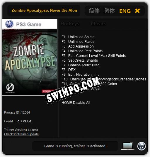 Zombie Apocalypse: Never Die Alone: Трейнер +12 [v1.2]