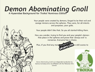 Русификатор для Demon Abominating Gnoll A Hyaenidae Background for Troika Numinous Edition