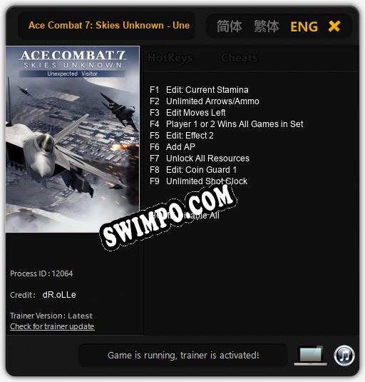 Ace Combat 7: Skies Unknown - Unexpected Visitor: Трейнер +9 [v1.9]