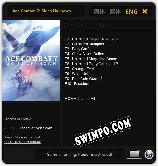 Трейнер для Ace Combat 7: Skies Unknown [v1.0.6]
