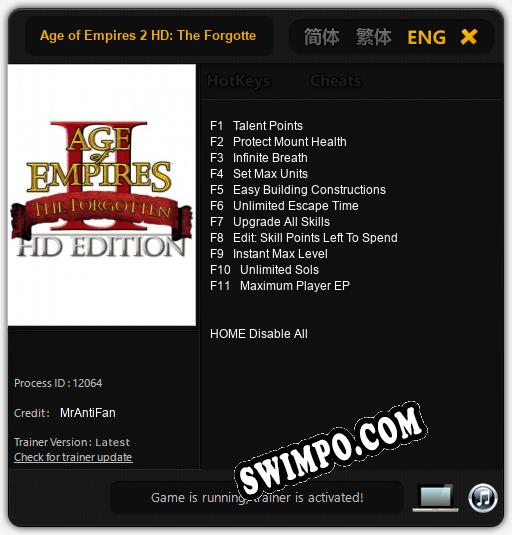 Age of Empires 2 HD: The Forgotten: Трейнер +11 [v1.7]