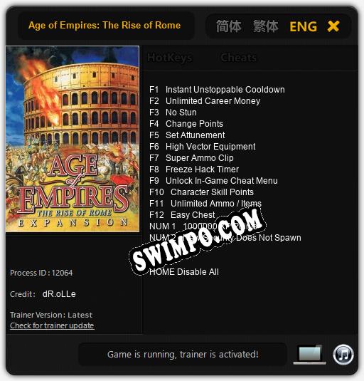 Age of Empires: The Rise of Rome: Читы, Трейнер +14 [dR.oLLe]