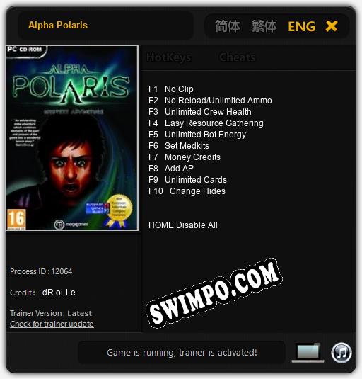 Alpha Polaris: Читы, Трейнер +10 [dR.oLLe]