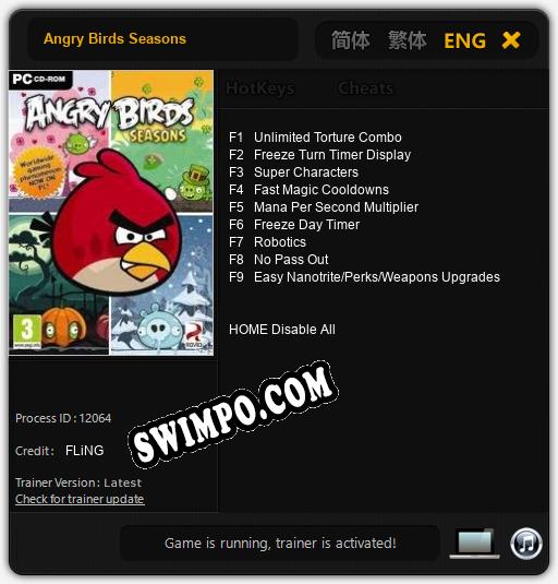 Angry Birds Seasons: ТРЕЙНЕР И ЧИТЫ (V1.0.61)