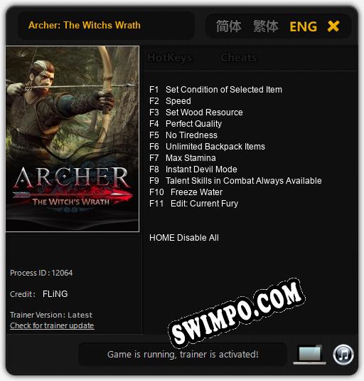 Archer: The Witchs Wrath: Читы, Трейнер +11 [FLiNG]