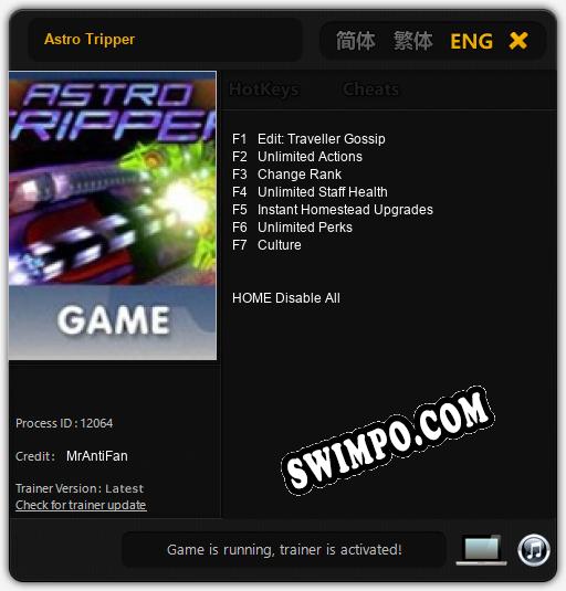 Astro Tripper: Трейнер +7 [v1.4]