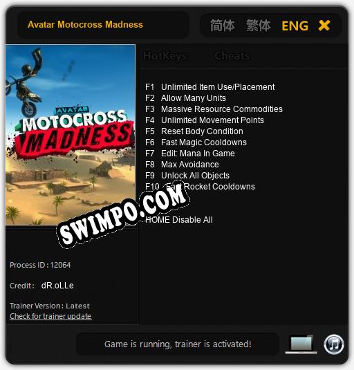 Avatar Motocross Madness: Читы, Трейнер +10 [dR.oLLe]