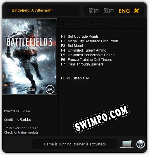 Battlefield 3: Aftermath: Читы, Трейнер +7 [dR.oLLe]