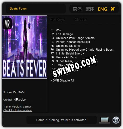 Beats Fever: Читы, Трейнер +11 [dR.oLLe]