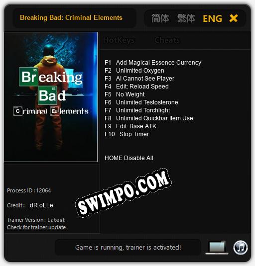 Breaking Bad: Criminal Elements: Читы, Трейнер +10 [dR.oLLe]