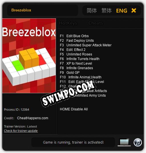 Breezeblox: Трейнер +14 [v1.3]
