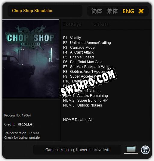 Chop Shop Simulator: Трейнер +15 [v1.1]