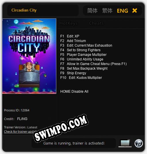 Circadian City: Трейнер +10 [v1.9]