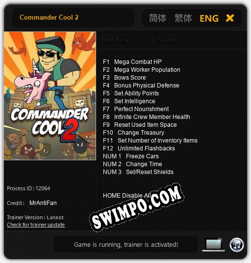 Трейнер для Commander Cool 2 [v1.0.3]