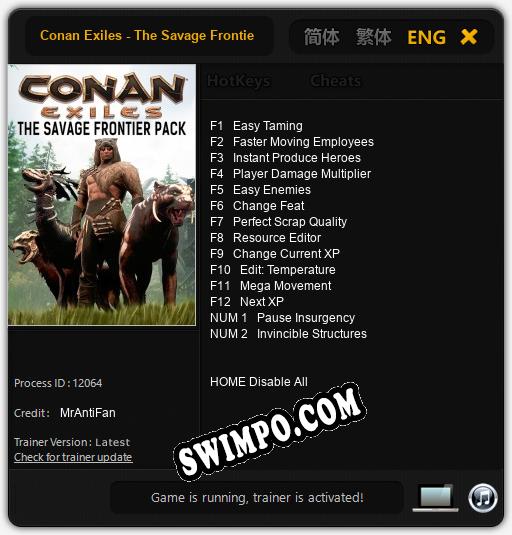 Трейнер для Conan Exiles - The Savage Frontier [v1.0.1]
