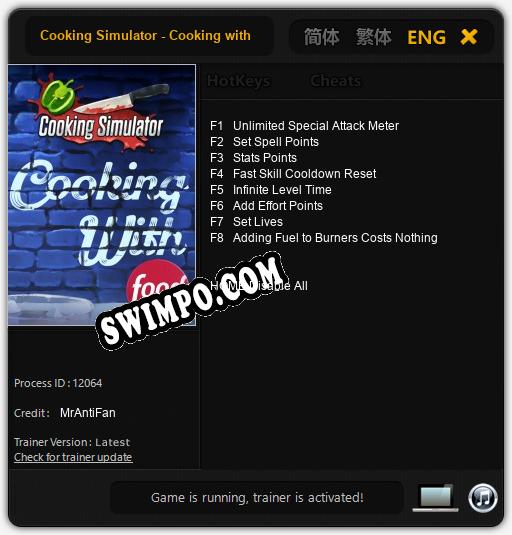 Cooking Simulator - Cooking with Food Network: Трейнер +8 [v1.8]