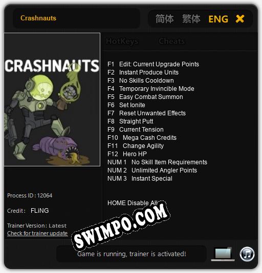 Crashnauts: Трейнер +15 [v1.9]